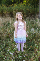 Great Pretenders Rainbow Ruffle Tutu Dress Pink Size 5/6
