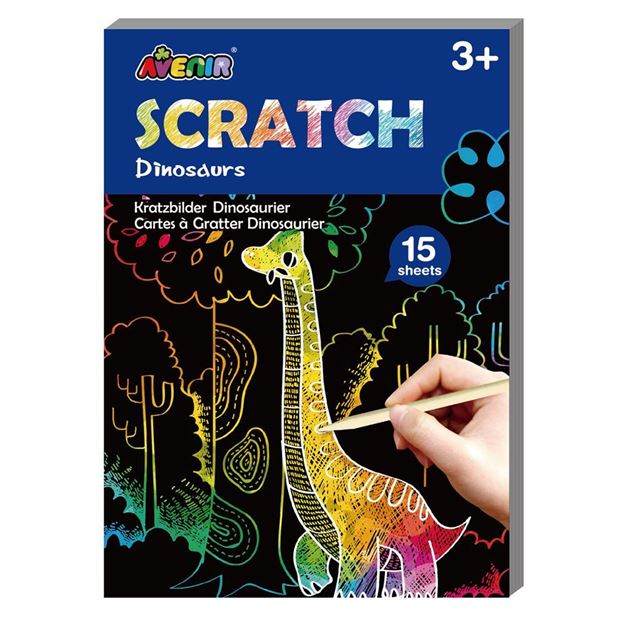 Avenir Scratch Art Dinosaurs 15 Sheets