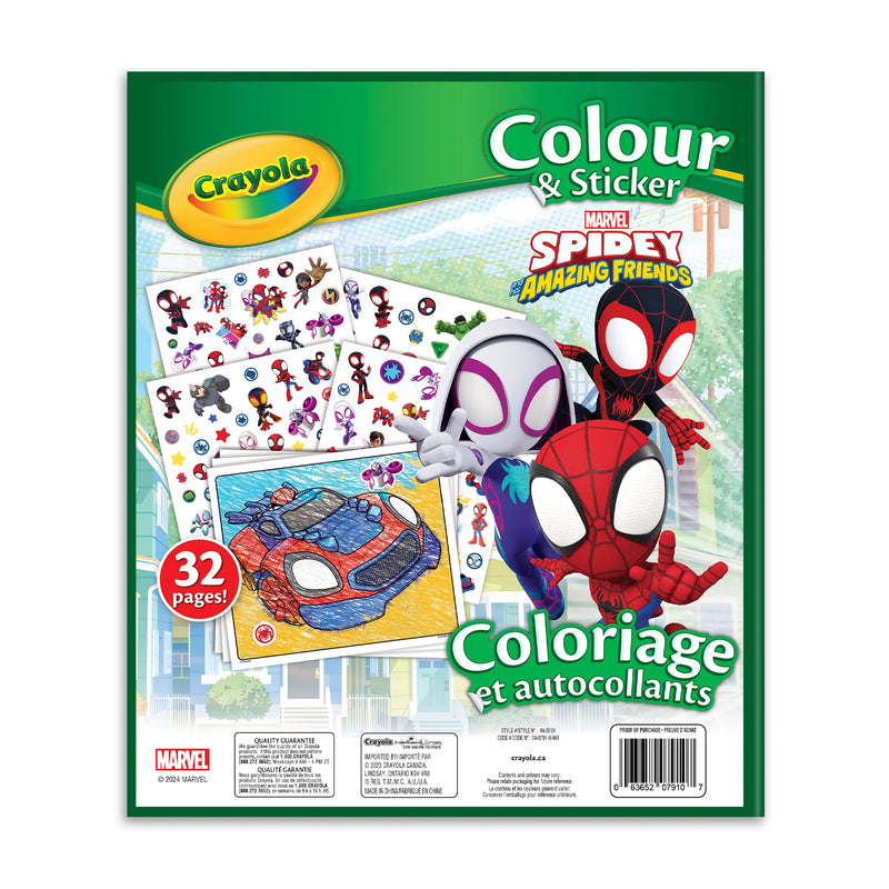 Crayola Marvel Spidey And His Amazing Friends Colour And Sticker Book