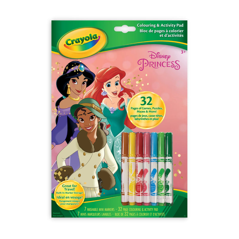 Crayola Colouring And Activity Pad With 7 Markers Disney Princess