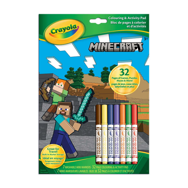 Crayola Minecraft Colouring And Activity Pad With 7 Markers