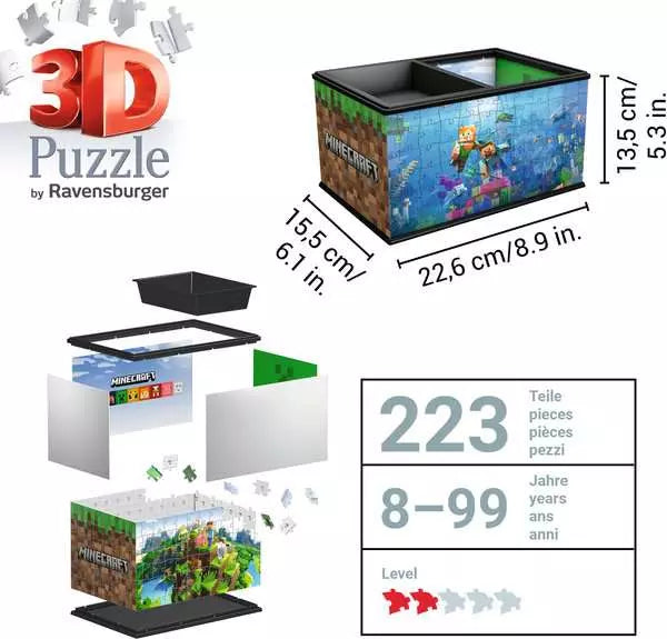 Ravensburger 3D Puzzle 216 Pieces Minecraft Storage Box
