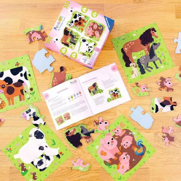 Ravensburger Puzzle Up 4, 6, 8 and 10 Piece Puzzles Farm Animals