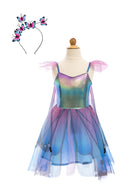 Great Pretenders Blue Butterfly Twirl Dress With Wings And Headband Size 5/6