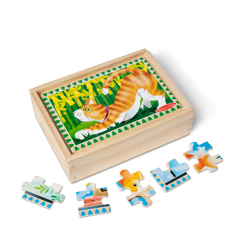 Melissa & Doug 4 In 1, 12 Piece Puzzles In A Box Pets