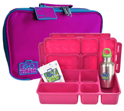 Go Green Lunchbox Set Large Size, 5 Compartments Pretty N Pink