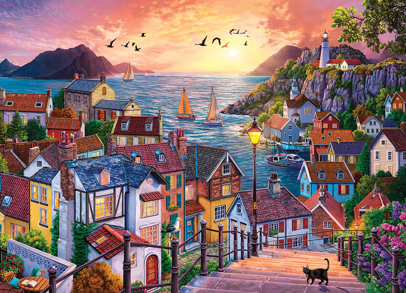 Cobble Hill 1000 Piece Coastal Town At Sunset