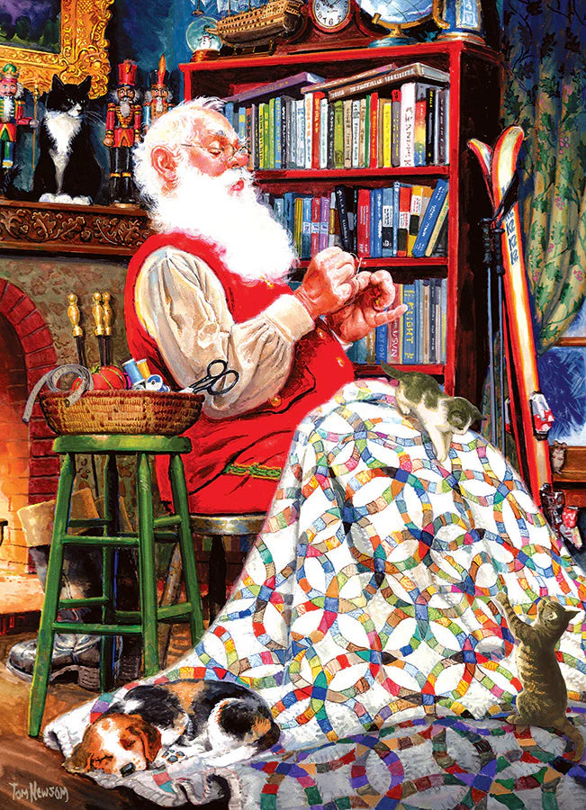 Cobble Hill 1000 Piece Puzzle Santa's Quilt