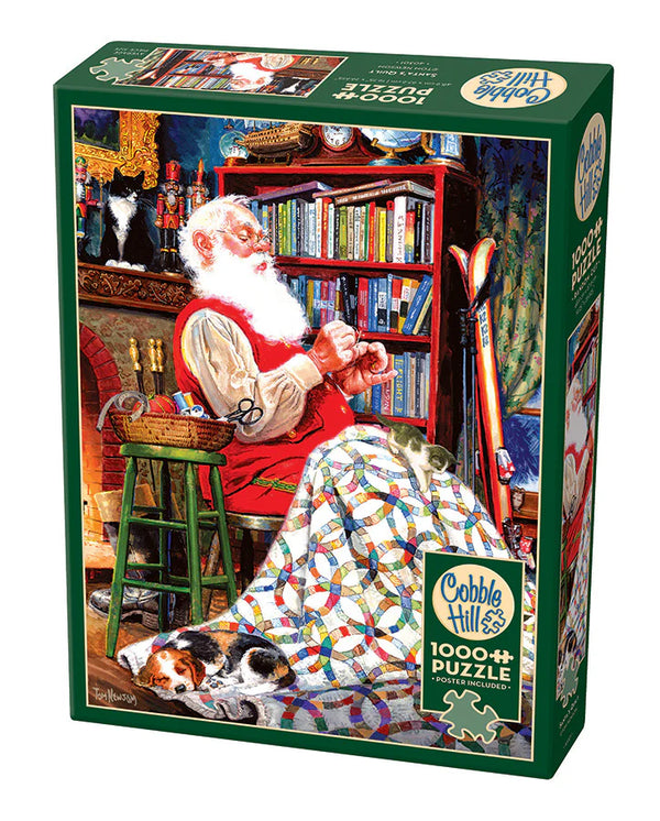 Cobble Hill 1000 Piece Puzzle Santa's Quilt