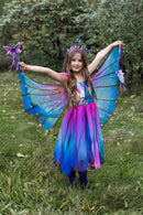 Great Pretenders Blue Butterfly Twirl Dress With Wings And Headband Size 5/6