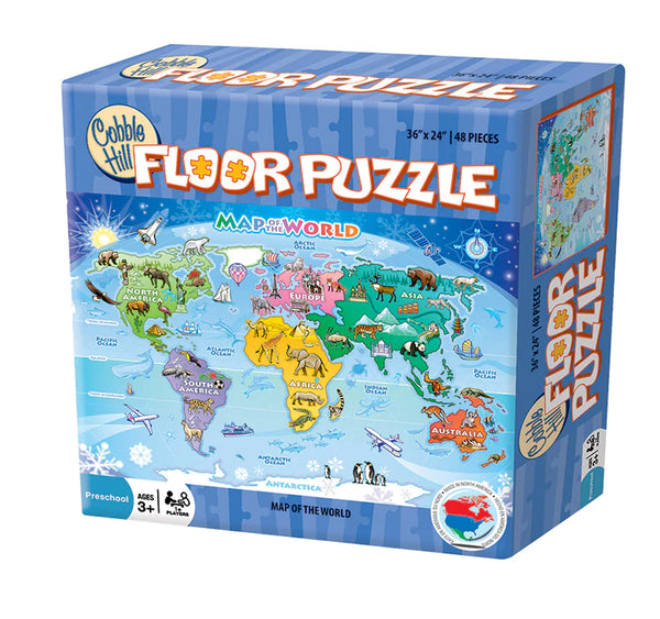 Cobble Hill 48 Piece Floor Puzzle Map Of The World