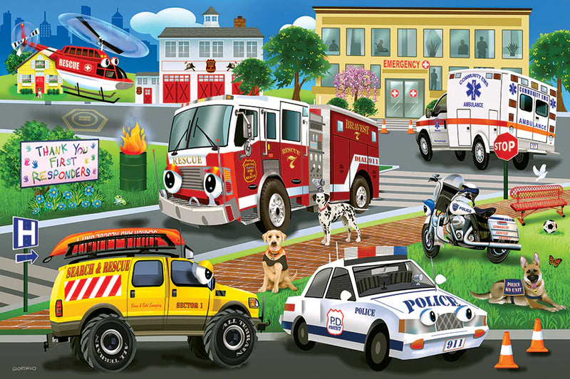Cobble Hill 36 Piece Floor Puzzle First Responders