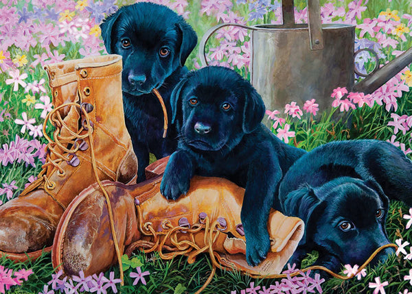 Cobble Hill 35 Piece Tray Puzzle Black Lab Puppies