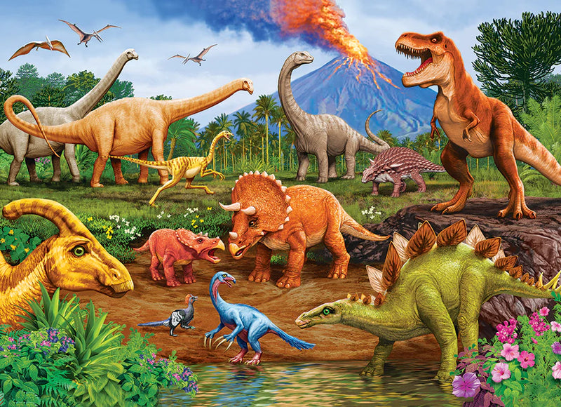Cobble Hill 35 pc Tray Puzzle Triceratops And Friends