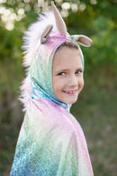 Great Pretenders Reversible Rainbow Unicorn/Dragon Cape Size 5-6