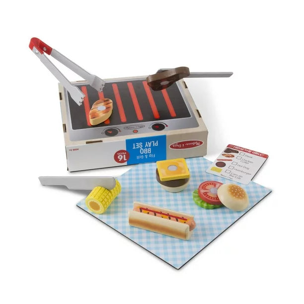 Melissa And Doug Flip And Grill BBQ Play Set 16 Pieces