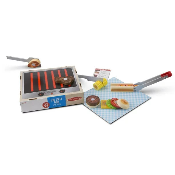 Melissa And Doug Flip And Grill BBQ Play Set 16 Pieces