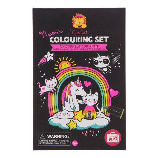 Tiger Tribe Neon Colouring Set Unicorns and Friends