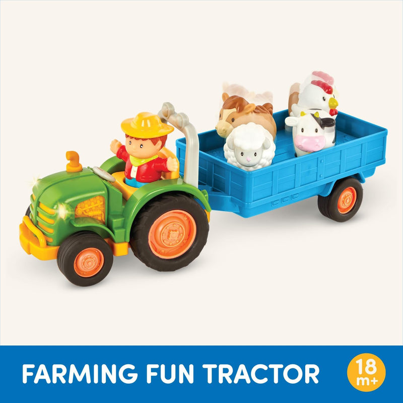 Battat Farming Fun Tractor & Trailer With Lights And Sounds