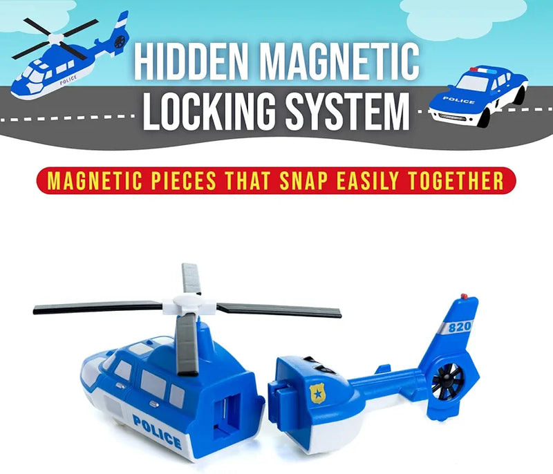 Magnetic Mix Or Match Vehicles Police Set