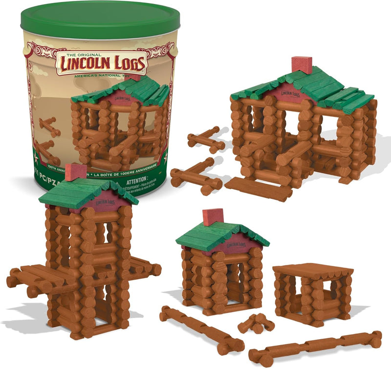 Lincoln Logs 111 Pieces 100th Anniversary Tin