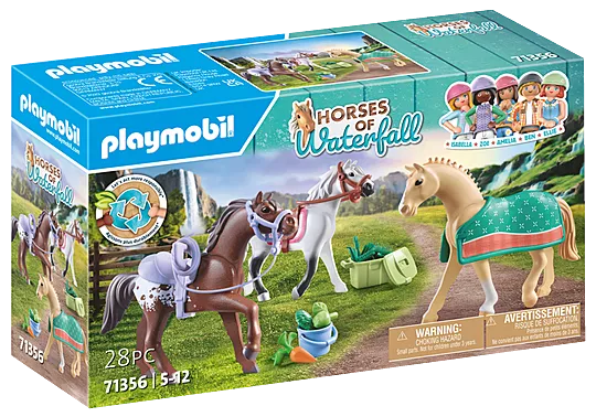 Playmobil Horses Of Waterfall Three Horses With Saddles #71356