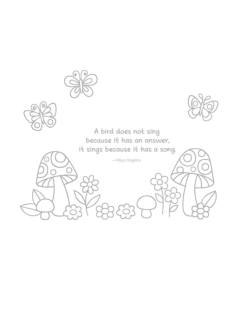 Birds Blooms And Butterflies Notebook Doodles Colouring And Activity Book