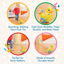 Battat Quack And Go Duck Waddling Wooden Push Toy