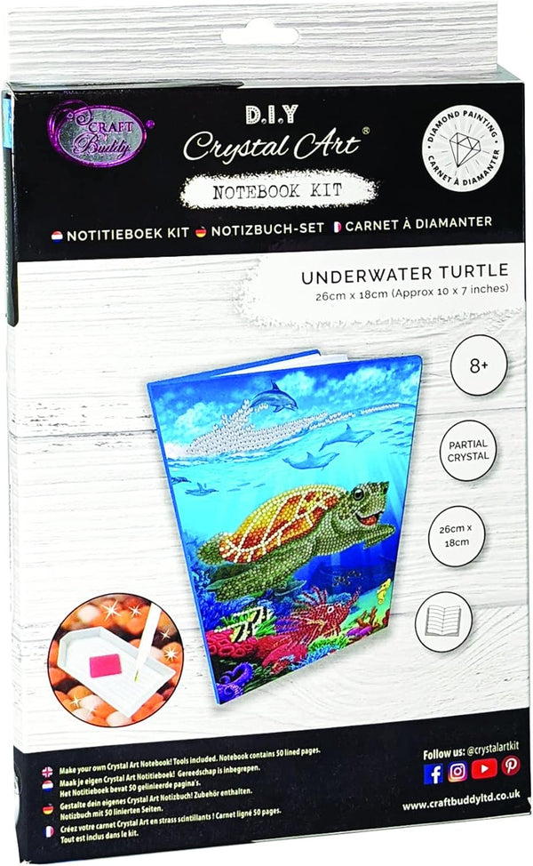 Crystal Art Notebook Underwater Turtle