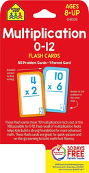 Flash Cards Multiplication 0-12