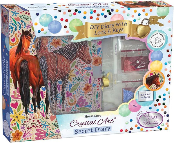 Crystal Art Secret Diary Kit: Horse Love