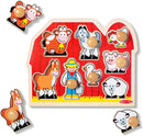 Melissa & Doug Jumbo Peg Puzzle Farm Friends