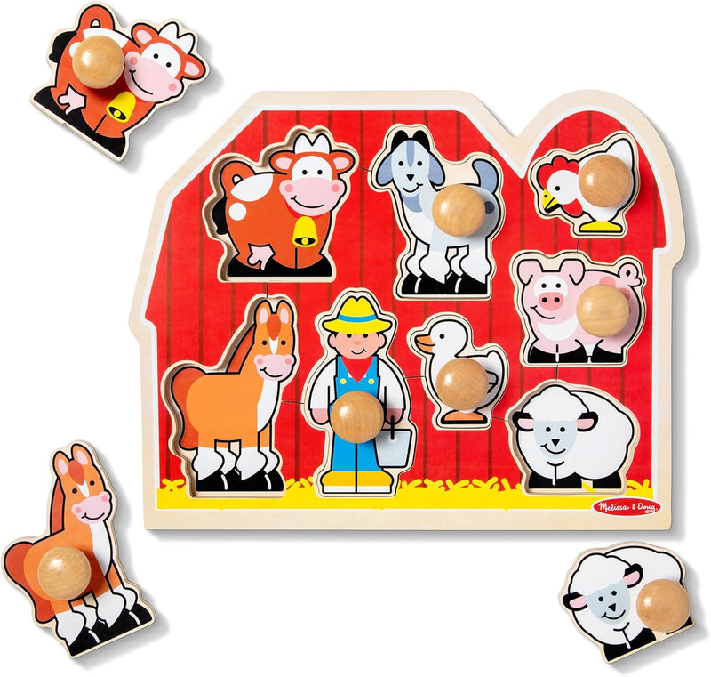 Melissa & Doug Jumbo Peg Puzzle Farm Friends