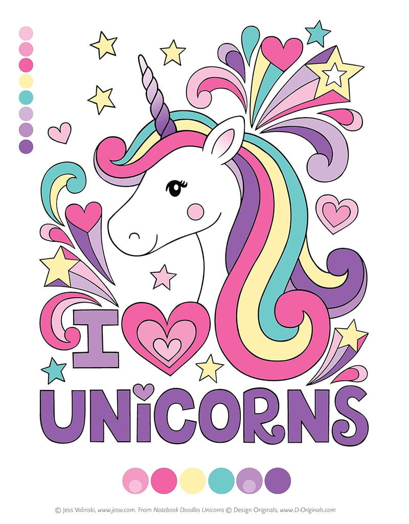Unicorns Notebook Doodles Colouring And Activity Book