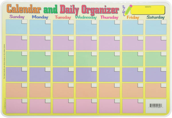 Painless Learning Calendar/Chores Laminated Placemat