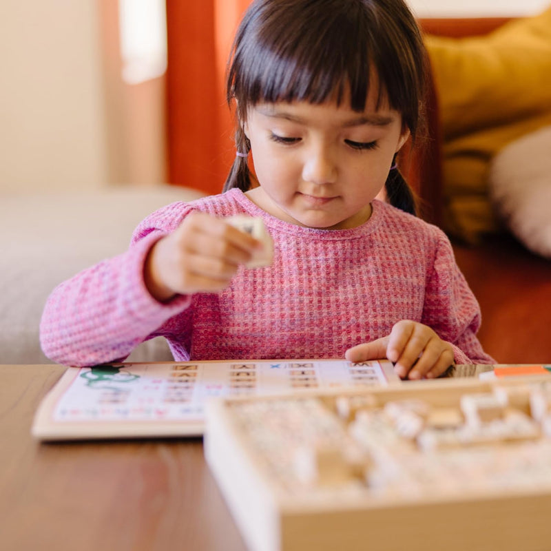 Melissa & Doug Deluxe Wooden Stamp Set ABCs And 123s