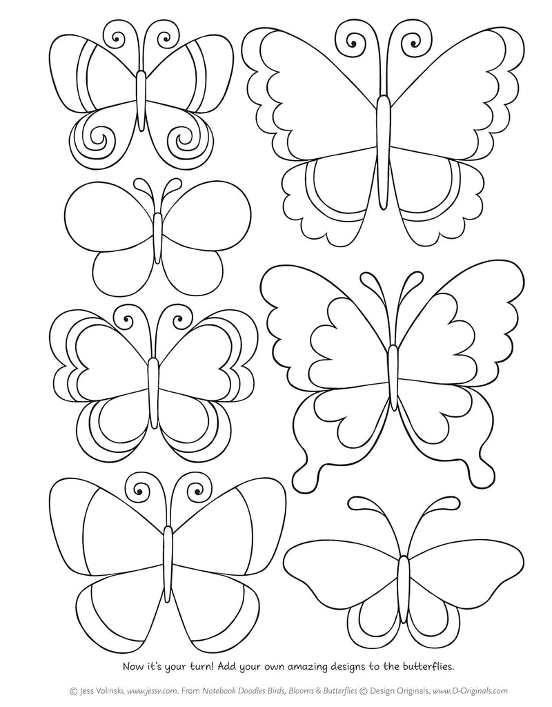 Birds Blooms And Butterflies Notebook Doodles Colouring And Activity Book