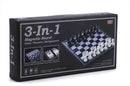 Magnetic Foldable 3 In 1 Chess Set Travel Size, Includes Checkers and Backgammon