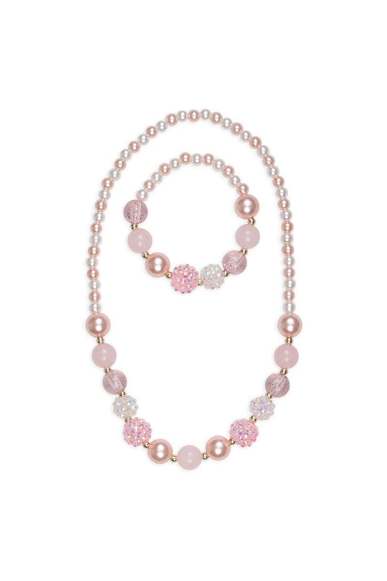 Great Pretenders Pinky Pearl Necklace & Bracelet Set