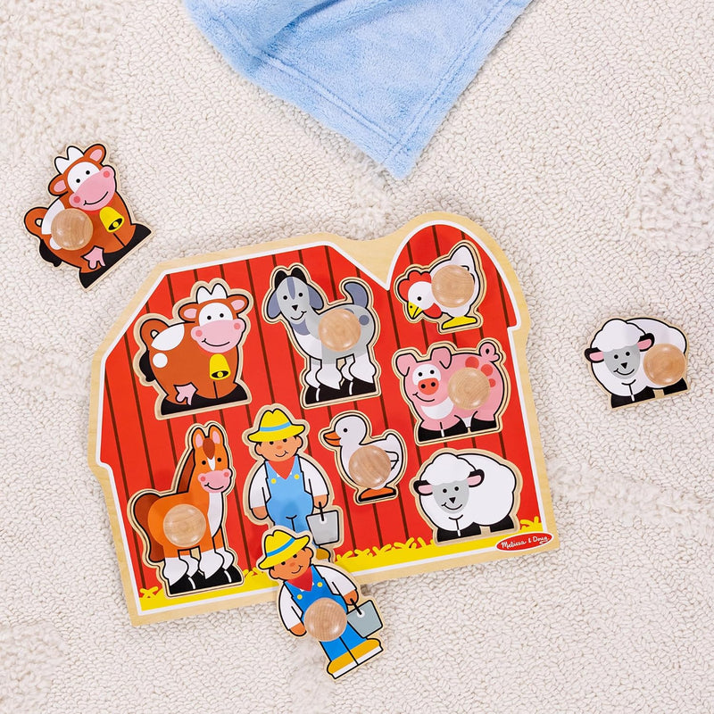 Melissa & Doug Jumbo Peg Puzzle Farm Friends