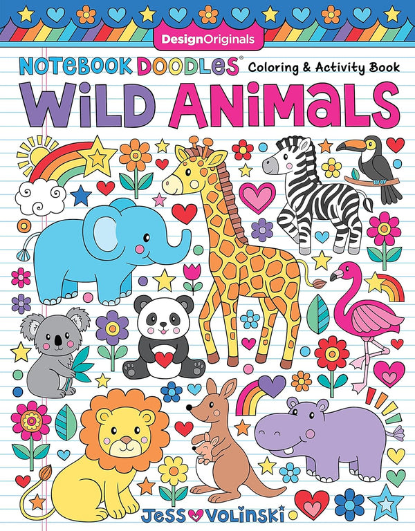 Wild Animals Notebook Doodles Colouring And Activity Book