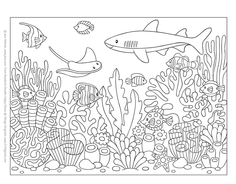 Happy Ocean Notebook Doodles Colouring And Activity Book