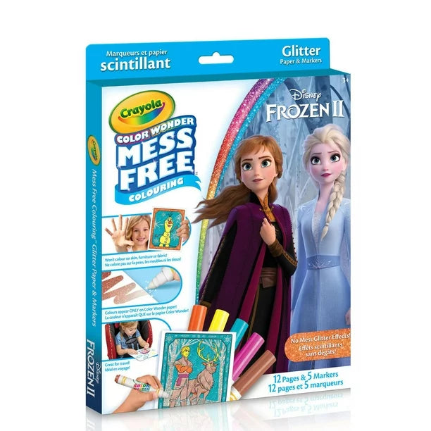 Crayola Color Wonder Mess-Free Glitter Paper & Markers Kit, Disney Frozen