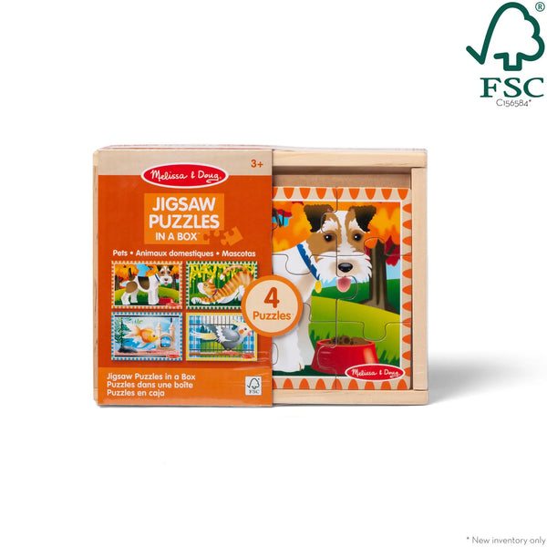 Melissa & Doug 4 In 1, 12 Piece Puzzles In A Box Pets