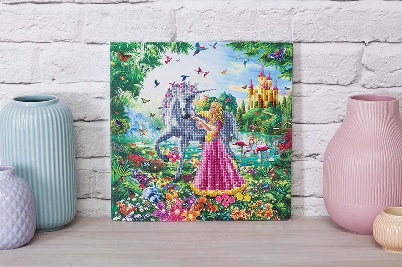 Crystal Art Medium Framed Kit The Princess And The Unicorn