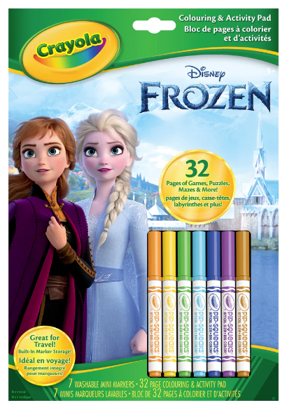 Crayola Colouring And Activity Pad With 7 Markers Frozen