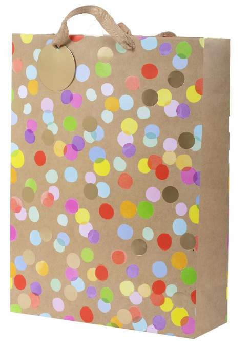Gift Bag Brown With Confetti