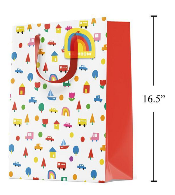 Gift Bag Happy Rainbow, Vehicles, Shapes And Flowers