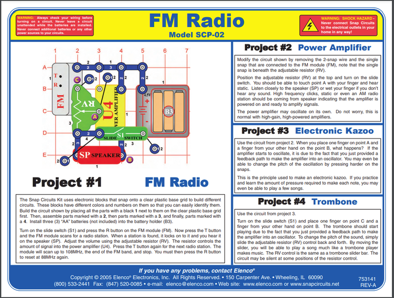 Elenco Snap Circuits Snap FM Radio