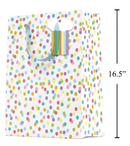 Gift Bag White Rainbow Dots